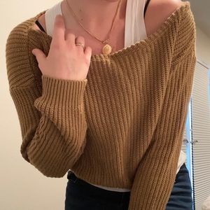BOOHOO Cropped Sweater in Deep Mustard - Small